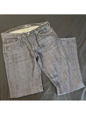 7 For All Mankind Mens Bootcut Jeans Dark Wash Size 34 T520356U-356U Made in USA